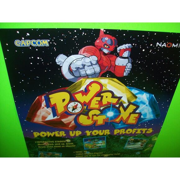Power Stone Capcom Arcade Flyer Original 1999 NOS Video Game Art Print Space Age - Picture 4 of 5